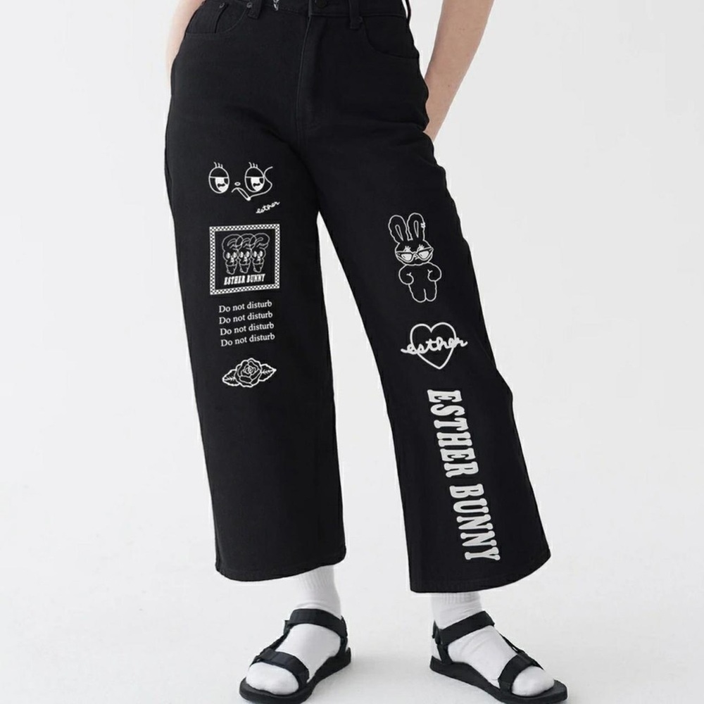 🖤🚬🐰 LAZY OAF ESTHER LOVES YOU CROPPED PANTS 🚬🐰🖤